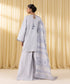 Women's Unstitched Fine Cotton Satin Embroidered Grey 3 Piece Suit